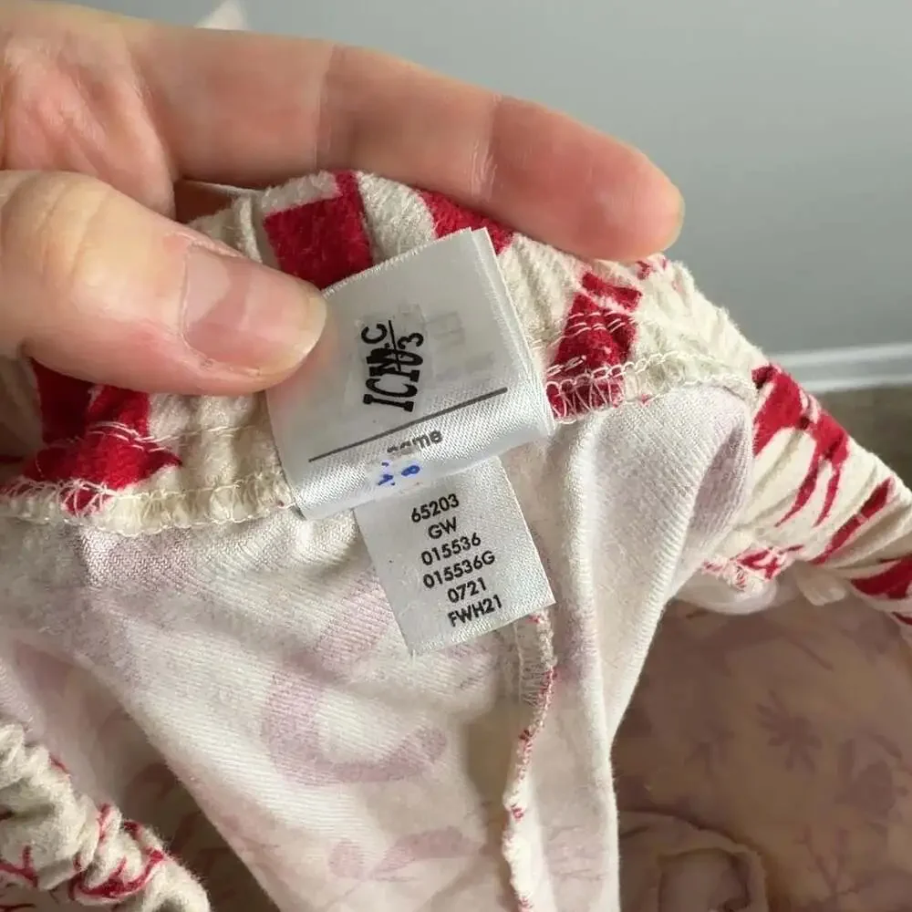 Hanna Andersson Holiday Pajama Pants Size XS Reindeer Snowflake Print Cotton Wms